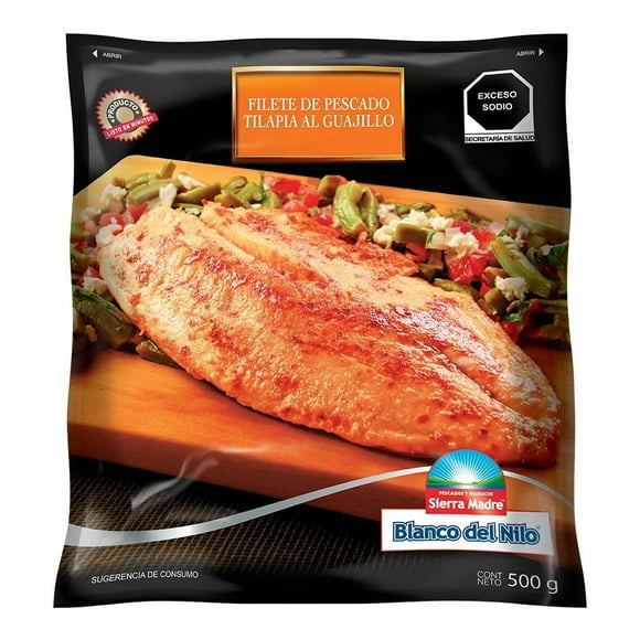 Filete de pescado tilapia Sierra Madre Blanco del Nilo al guajillo congelado 500 g