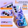 thumbnail image 6 of CASEFIV for Samsung Galaxy S26 Case,[Magnetic Invisible Stand][Military-Grade Drop Protection] Slim Glossy Marble Pattern Back Shockproof Protective Phone Cover,Purple Marble, 6 of 7