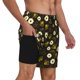 thumbnail image 2 of Fotbe Honey Bees With Flowers Traje de Baño para Hombre – Shorts de Natación de Secado Rápido con Forro y Bolsillos-X-Large, 2 of 6