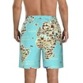 thumbnail image 3 of Disketp Men'S Swim Trunks Hawaiian Breathable Surf Beach Swimsuits Mesh Lining Beach Shorts With Pockets-World Travel Line Icons Map, 3 of 9