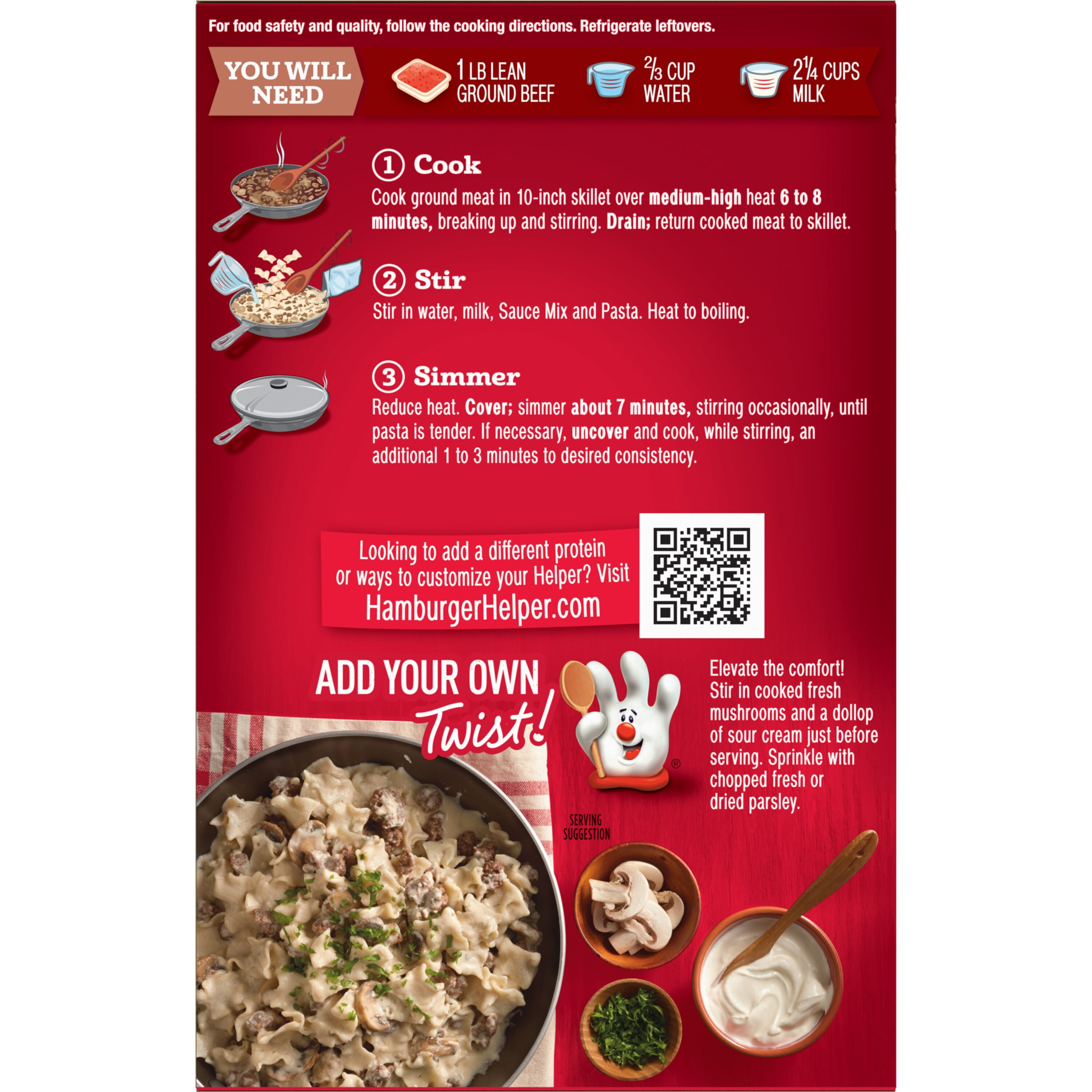 (12 pack) Hamburger Helper Pasta Stroganoff, 6.4 Ounces Box
