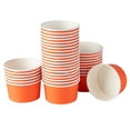 thumbnail image 2 of Coppetta 8 oz Round Tangerine Orange Paper To Go Cup - 3 3/4" x 3 3/4" x 2 1/4" - 200 count box, 2 of 4