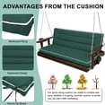 thumbnail image 3 of SDJPOI Outdoor Porch Swing Cushions, 4" Thick 3 Seater swing replacement cushions, 63'' Waterproof Bench Cushions with Backrest & Ties for Patio Furniture, 3 of 7