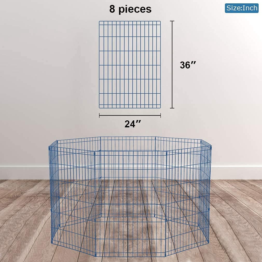 YRLLENSDAN 36'' Dog Pen for Outside, 8 Panel Exercise Fences Dog Kennel for Backyard Pet Playpen Crate Fence Pet Gate with Door Puppy Play Yard for Small Medium Large Dogs