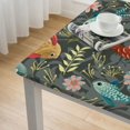 thumbnail image 5 of nygtbtfer Bird Wooden Board Square Fitted , Waterproof Polyester Stain Resistant Table Clothes, Edge Wipeable s Fits Square Table 46*46, 5 of 8