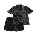 thumbnail image 4 of Men Summer Pajamas Set  Solid Color Button Top+Short Pants Sleepwear, 4 of 6