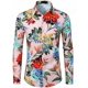thumbnail image 1 of Camisas hawaianas con rosas rojas Camisas con estampado floral Camisas de moda para hombres Blusa de playa de manga larga Blusa blanca Ropa para hombres Voion, 1 of 6
