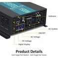 thumbnail image 3 of 1500W Pure Sine Wave Inverter 24V Backup Power Bank Inverter Solar Panel Converter 12V/36V/48V/110 DC to 120/230/240 AC ,Safety, 3 of 7