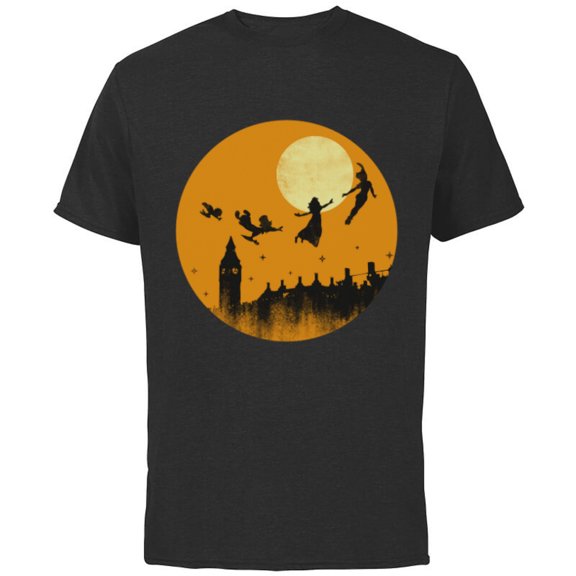 Disney Peter Pan and Darling Children Halloween - Short Sleeve Cotton T-Shirt for Adults - Customized-Black