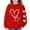 Red, variant on KAUOD Girls Cute Heart Crew Neck Sweatshirts Oversized Love Graphic Knit Pullover Sweater Kids Cotton Long Sleeve Shirt Tops