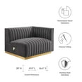 thumbnail image 5 of Conjure Channel Tufted Performance Velvet Right-Arm Chair, 5 of 6