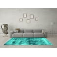 thumbnail image 3 of Ahgly Company Machine Washable Indoor Rectangle Abstract Turquoise Blue Modern Area Rugs, 2' x 4', 3 of 4