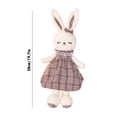 thumbnail image 2 of Novelty Plush Toy Gift Doll, Cute Rabbit Stuffed Animal With Closed Eyes, Long Ears, Checkered Dress & Bow, Unmarked Soft Plush Fabric, Perfect For Children's Play, Bedroom Decor,, 2 of 5