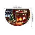 thumbnail image 3 of Half Round Doormat Non-Slip Washable Semi Circle Rug Soft Absorbent Half Moon Mat for Indoor Outdoor Entrance Kitchen Bathroom Sink Patio Welcome Fireplace Floor Rug Christmas Stove Stocking A, 3 of 6