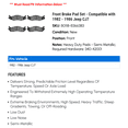 thumbnail image 2 of Front Brake Pad Set - Compatible with 1982 - 1986 Jeep CJ7 1983 1984 1985, 2 of 2
