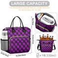 thumbnail image 5 of Purple and Black Checkered Pattern Insulated Leakproof Lunch Box for Women, Large Lunch Bag for Tween Teen Adult, Loncheras Para Mujer for Work Beach Travel Picnic Camping, 5 of 6