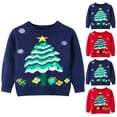 thumbnail image 4 of Odeerbi Toddler Boys Girls Christmas Sweater Cute Winter Thermal Knit Crewneck Sweater Kids Baby Fall Christmas Pullover Sweater Knitted Bottoming Shirt Toddler Clothes Dark Blue, 4 of 4