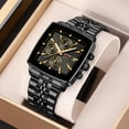 thumbnail image 4 of Multifunctional Business Men's Watch with 30M Water Resistance, Luminous Display, Date & Stopwatch Functions - Stainless Steel Band Zinc Alloy Case Quartz Movement Timepiece (Model 2434, Gold), 4 of 7