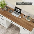 thumbnail image 4 of Vabches 61'' Executive Desk with 5 File Drawers, Wood Workstation with Charging Station & Storage Cabinet for Home Office and Study, 4 of 8