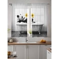 thumbnail image 4 of Sheer Curtains 63 Inch Length 2 Panels Set for Bedroom, Funny Panda Semi Sheer Curtains for Windows, Cute Art Vintage Lovely Animals on Bathtub Voile Window Treatments Rod Pocket Curtain, 4 of 7
