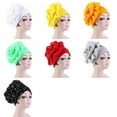 thumbnail image 3 of Flower Turban Head Wrap Vintage Headwrap Hats Elastic Beanie Head Scarf for Women, 3 of 5