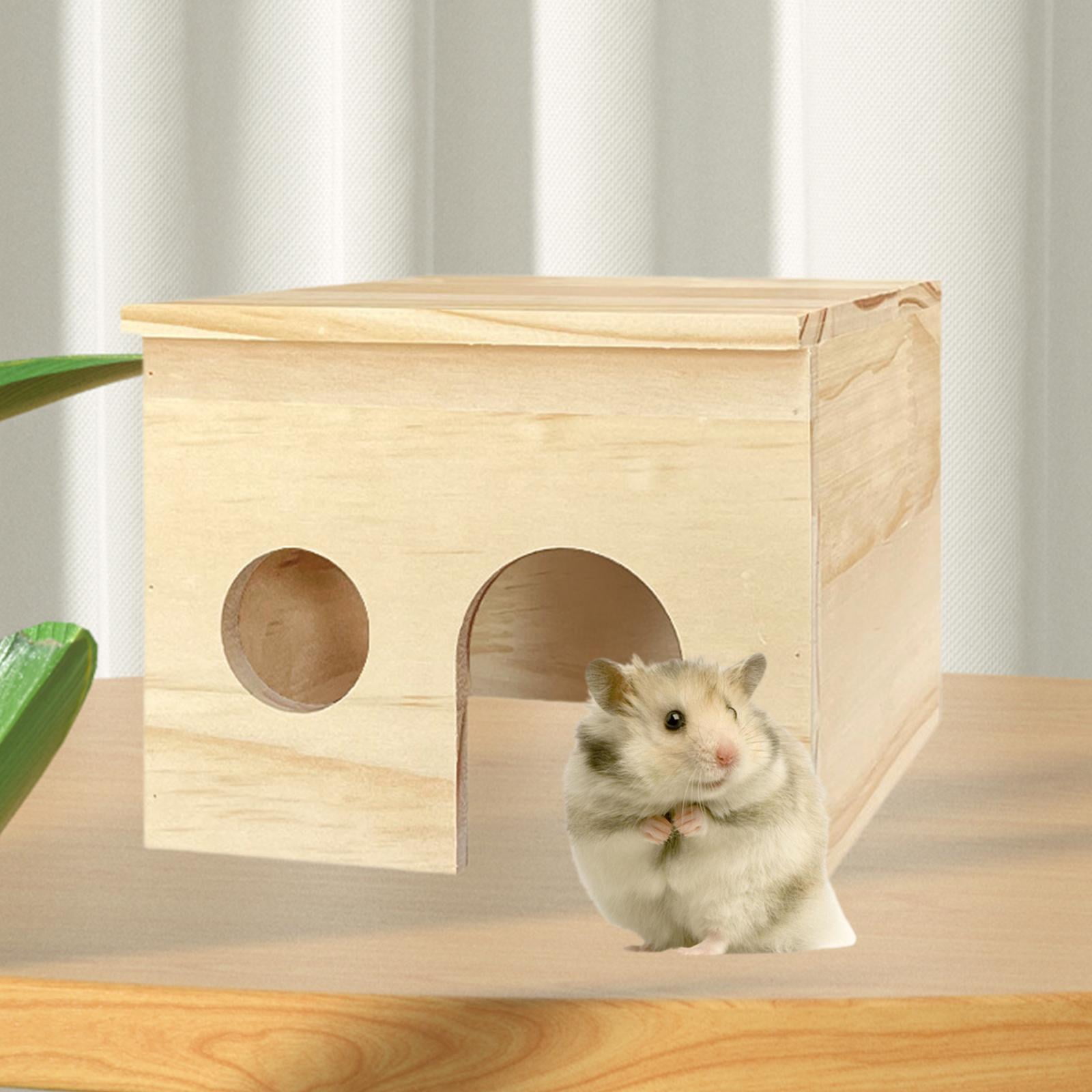 EHJRE Wooden Pet Toy House Chamber Landscaping Supplies Cabin Hamster Hut Habitat for Chinchilla Dwarf Hamster Mice Small Animals
