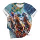 thumbnail image 5 of Tops de Cuello Redondo para las Mujeres, Nuevo Suéter de Manga Corta, Caballo Casual Impreso Top Camiseta, 5 of 5