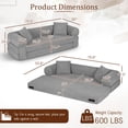 thumbnail image 2 of Timbernest 80" Convertible Sofa Bed, Corduroy Sleeper Couch with Storage Pockets for Living Room, Light Gray, 2 of 12
