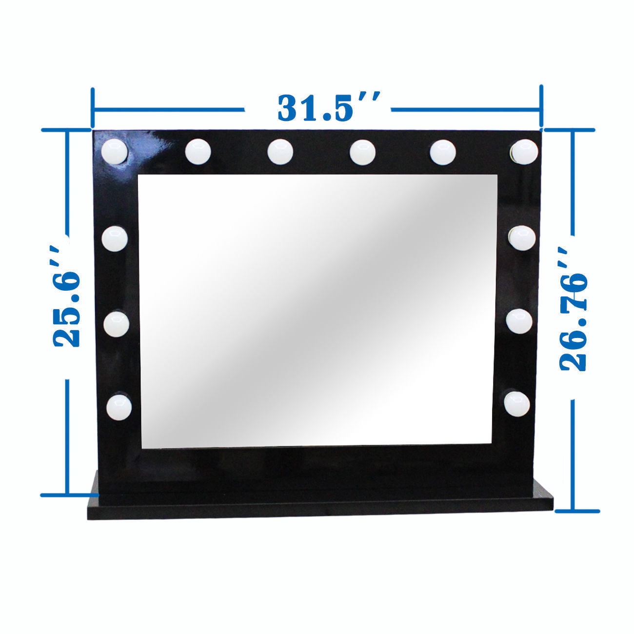 Chende Large Black Hollywood Lighted Makeup Vanity Mirror Light Makeup Dressing Table Vanity Set Mirrors With Dimmer Walmart Com Walmart Com