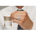 thumbnail image 4 of Men's Plain Brushed Beveled Edge Stainless Steel Ring, 8mm Comfort Fit Wedding Band, 4 of 5