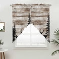 thumbnail image 2 of Swag Valance Curtains for Windows, Deer Silhouettes Light Filtering Kitchen Curtains with Rod Pocket, Trees Wooden Retro Art Farmhouse Window Treatment Valances for Living Room, 36x63 - 2 PCS, 2 of 9