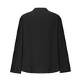 thumbnail image 5 of mihongmao 3/4 Sleeve Tops for Women Women's Tops Fashion Solid Button Shirt Female V-Neck Loose T-Shirt Blouse,Tops for Women Black XXL, 5 of 6