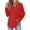 Red, variant on Hoodies for Women Trendy Button V Neck Fleece Sweatshirt Long SLeeve Casual Loose Pullover Tops Fall Fashion Shirts