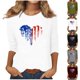 thumbnail image 1 of Fiudx Ofertas Flash Del Día Solo En Línea Blusa Suelta Estampada con Cuello Redondo y Manga 3/4 para Mujer, 1 of 4