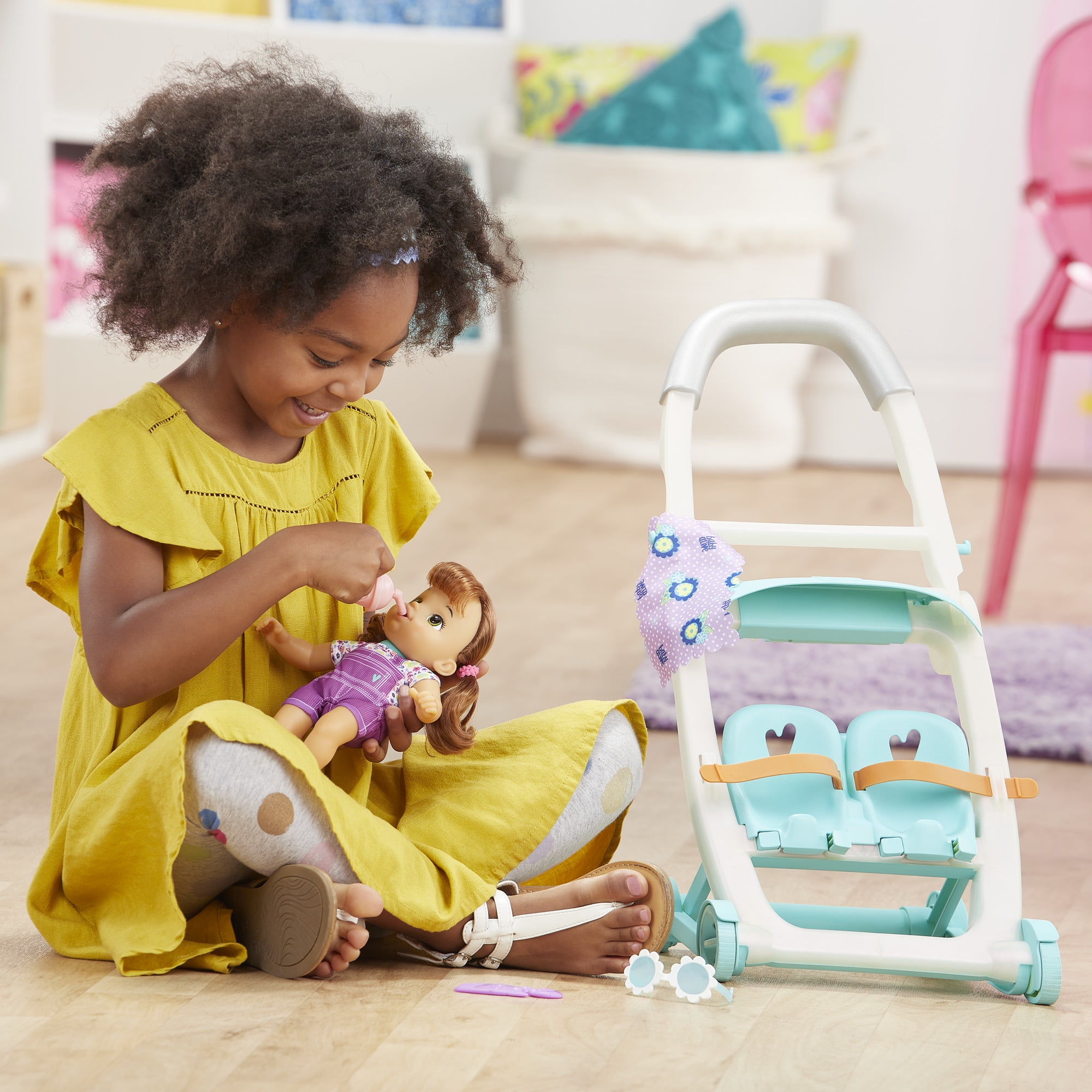 baby alive push and kick stroller