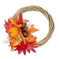thumbnail image 2 of Christmas Rattan Wreath 2 Pack Front Door Wreath Garland Ornaments Hanging Flower Crafts Home Party Decoration Gift (5.9in, Beige), 2 of 8