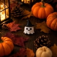 thumbnail image 3 of Cute Ghost Charm with Witch Hat, Mini Resin Ghost Figurine, Spooky Halloween Decor for Desk, Shelf, and Party Favors, Summer for Fall Season Home Accents, 3 of 6
