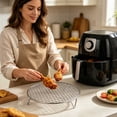 thumbnail image 4 of 10" X 10" Height Multi-Purpose Cross Wire Rack Round Steaming Cooling Stainless Steel Barbecue Racks/Grills/Pan Grate/Carbon Baking Net, 4 of 7