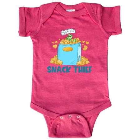 

Inktastic Snack Thief Little Dinosaur in Bag of Chips Gift Baby Boy or Baby Girl Bodysuit