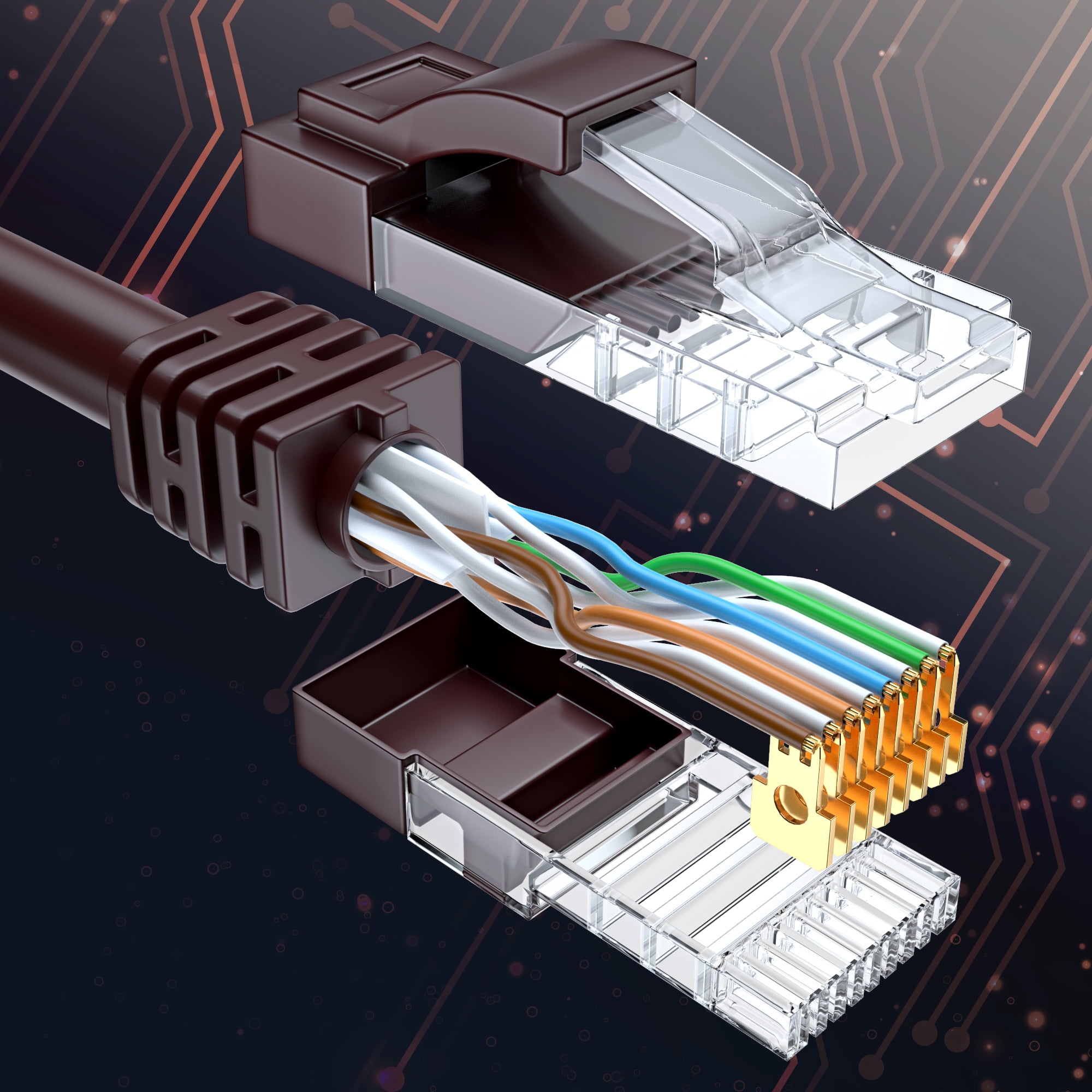 Cat 6 Ethernet Cable 300 Ft, 100% Pure Copper, Cat6 Cable LAN Cable, Internet Cable, Patch Cable and Network Cable - UTP (Brown) 300 Feet