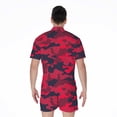 thumbnail image 2 of Red Pink And Black Camouflage Short Sleeve Men'S Rompers Casual Summer Jumpsuits Outfit, 2 of 4