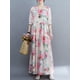 thumbnail image 5 of Vestido vintage de mujer de manga larga estampado de gran tamaño boho casual vestido de vacacio Abanopi Vestido, 5 of 7