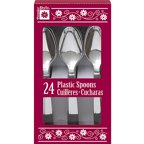 Silver Plastic Spoons, 24pk