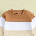 thumbnail image 6 of TOWED22 Toddler Baby Boy Clothes Fall Winter Color Block Crewneck Sweatshirt Tops and Pants 2 Piece Outfits Size:0-6 M,Color:Beige, 6 of 6