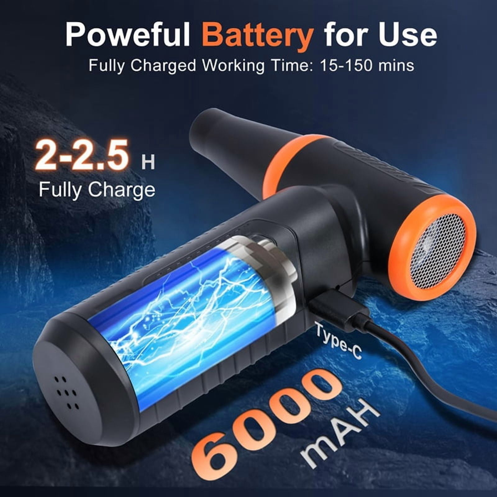 Compressed Air Duster,300000RPM Powerful Electric Air Duster,No Canned Air Duster-Replace Compressed Air,for Car,Home