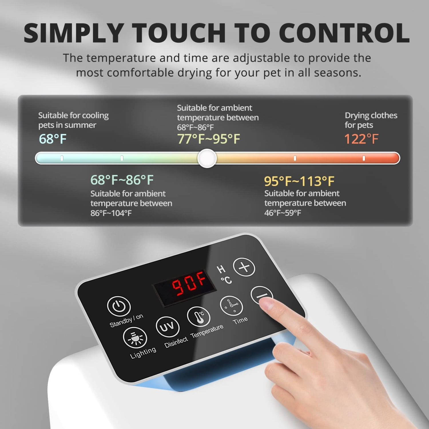 Pefilos 22" Pet Hair Dryer Box, Ultra Quiet Blow Dryer 6L Capacity for Cats and Small Dogs, Automatic Pet Dryer, White Pefilos 22" Pet Hair Dryer Box, Ultra Quiet Blow Dryer 6L Capacity for Cats and Small Dogs, Automatic Pet Dryer, White