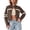Brown, variant on HJYCHN Womens Jackets Fashion Cropped Jacket Contrast Color PU Leather Outerwear For Streetwear And Casual Style Short Coat Winter Coats for Women Red M