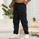 thumbnail image 5 of Ceisia Men's Gift Cargo Pants Relaxed Fit Mid-Rise Elastic Waist Polyester Multi-pocket Snap Button Drawstring Pants, 5 of 7