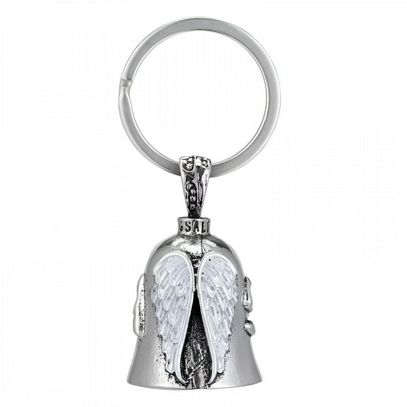 DESIGNICE Riding Bell Motorcycle Guardian Angel Wings Lucky Exorcist Bell Keychain Good Luck Talisman Keyring