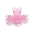 thumbnail image 2 of Zaldita Kids Girls Shiny Sequins Ballet Tutu Dress Leotard Gymnastics Outfits Stage Performance Dance Costume Pink 8, 2 of 7